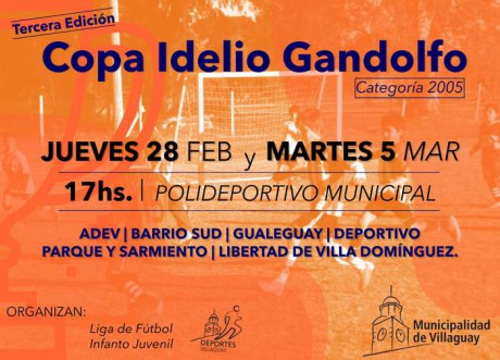 Se juega una nueva edicin de la Copa Idelio Gandolfo - Los das jueves 28 de febrero y martes 5 de marzo en el Polideportivo Municipal 