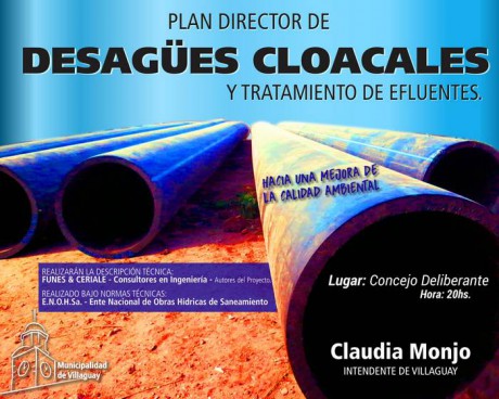 La Intendente Claudia Monjo presentar el Plan Director de desages cloacales y tratamiento de efluentes