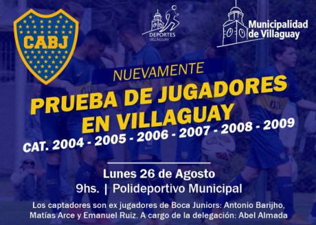 Boca prueba jugadores en Villaguay