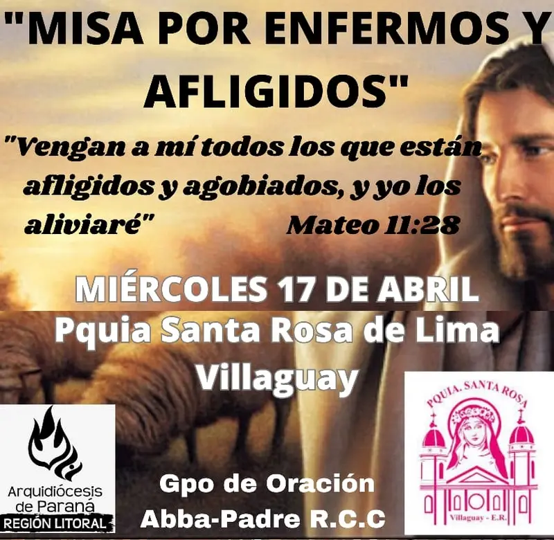 Misa por enfermos y afligidos en Parroquia Santa Rosa de Lima