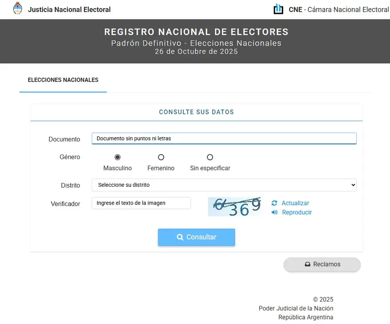 Se public el padrn definitivo de electores. Podr consultarse online con el DNI