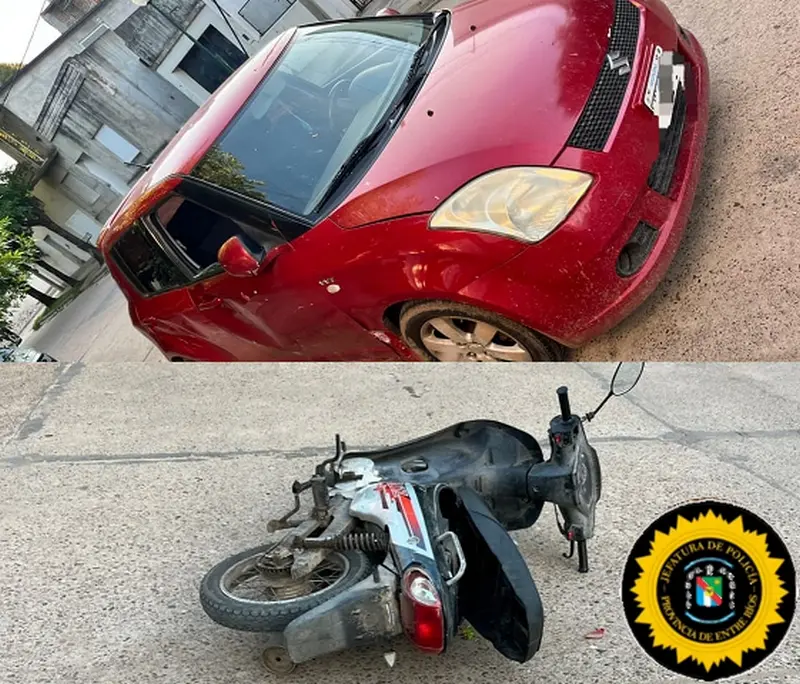 Una persona con lesiones graves en choque de moto y auto