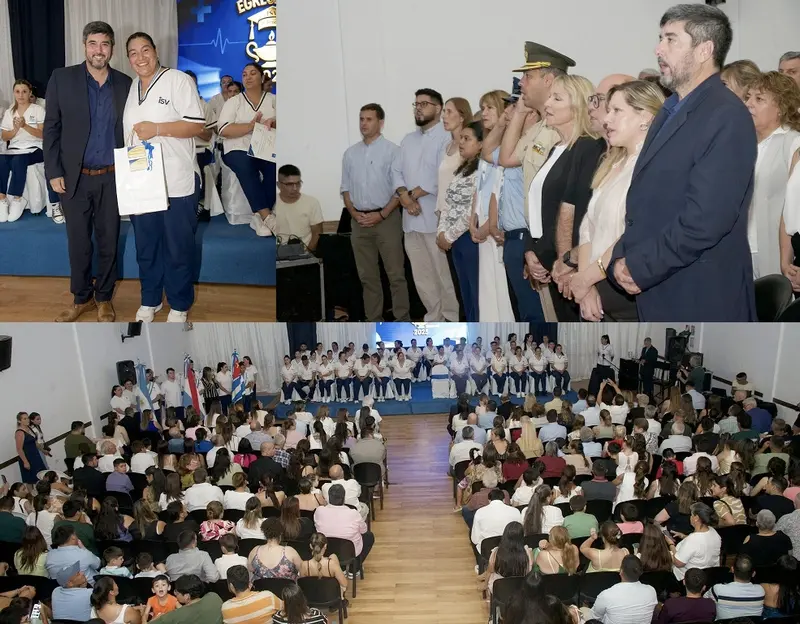 Adri�n Fuertes, acompa�� a los 44 egresados de la 1era. cohorte de la Tecnicatura en Enfermer�a del Instituto Superior Villaguay