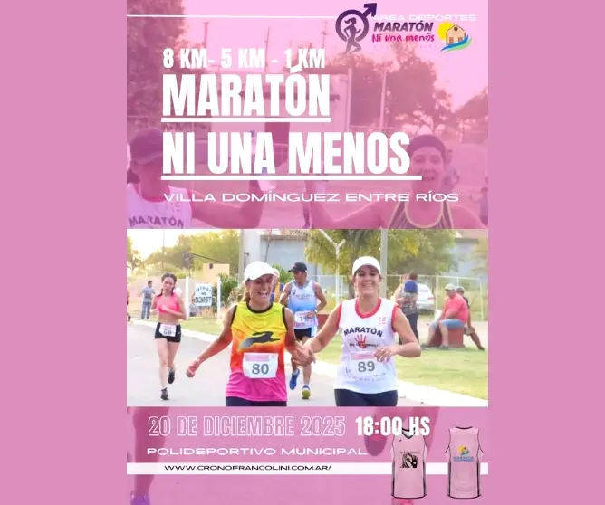 El 20 de diciembre se correr� la marat�n Ni Una Menos en Villa Dom�nguez