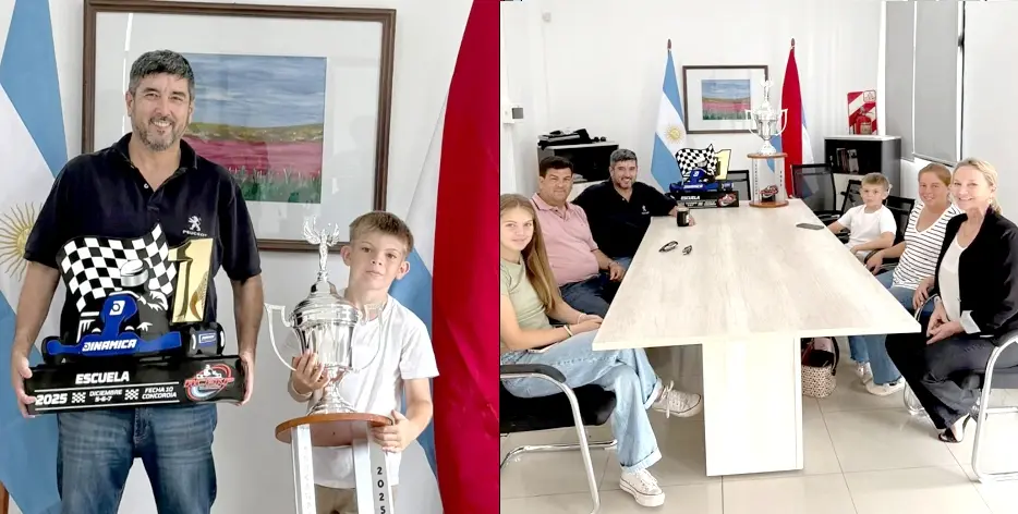 Adrin Fuertes recibi a Santiago Secchi subcampen entrerriano de karting 