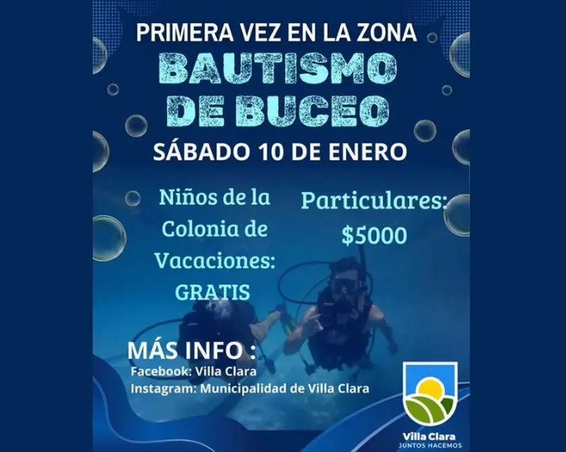 Municipalidad de Villa Clara organiza Bautismo de buceo por primera vez en la zona
