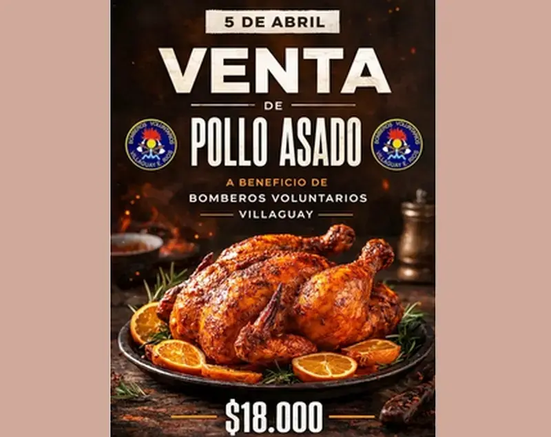 Venta de pollo asado a beneficio de Bomberos Voluntarios de Villaguay