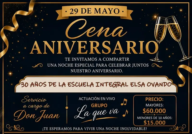 Se conocieron detalles de la cena 30� aniversario de la escuela Elsa Ovando