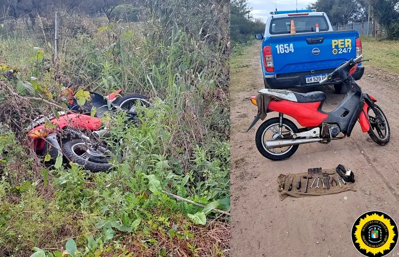 Recuperan una moto robada en la madrugada del s�bado en Villaguay