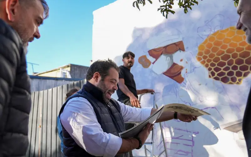 Con identidad entrerriana y color en las calles, empez� el 4� Encuentro Provincial de Muralismo en Maci�