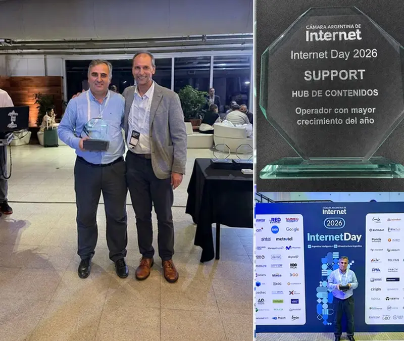 Support distinguido por la C�mara Argentina de Internet como operador con Mayor Crecimiento del a�o