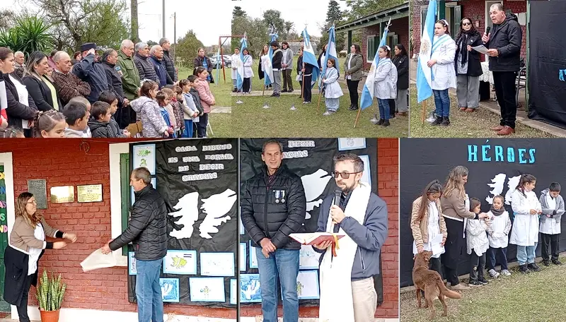 Homenaje al VGM Rodolfo Luggren en la escuela Pringles de Lucas Sud 1era.