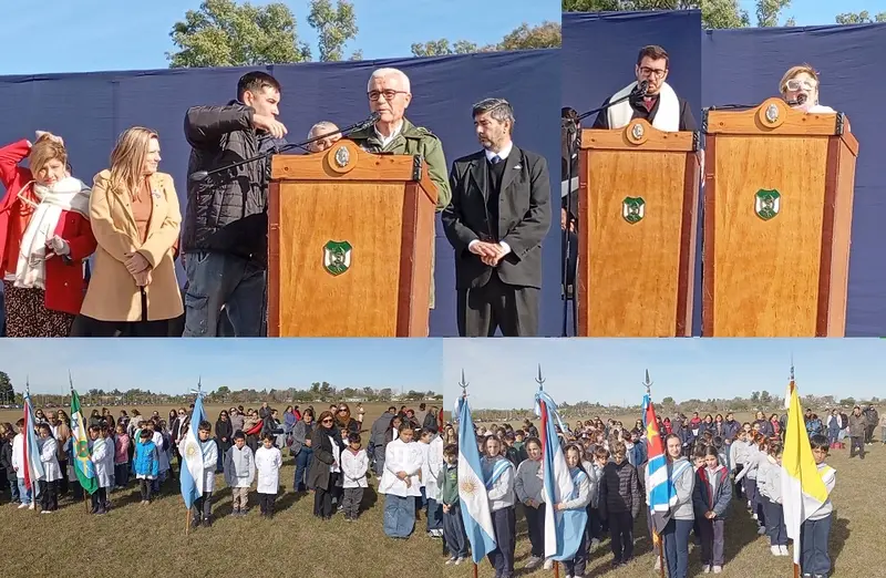 Por Ceferino Azambuyo. Acto Oficial: Alumnos de 4to. grado y soldados de la GMV prometieron lealtad a la bandera