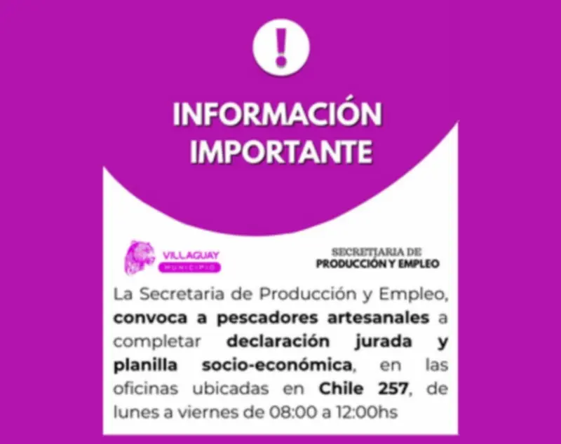 Villaguay convoca a pescadores artesanales a completar declaraci�n jurada y planilla socio-econ�mica