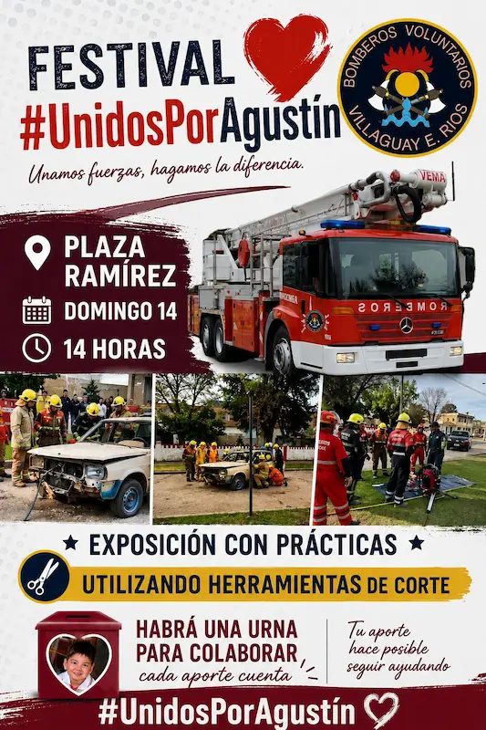 Bomberos Voluntarios de Villaguay se suman a la campa�a Unidos por Agust�n