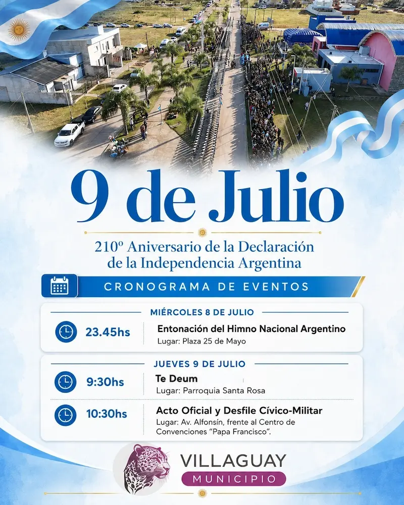 Villaguay celebra un nuevo aniversario de la Independencia Argentina