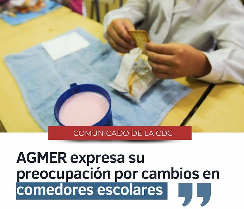 AGMER expresa su preocupación por cambios en comedores escolares
