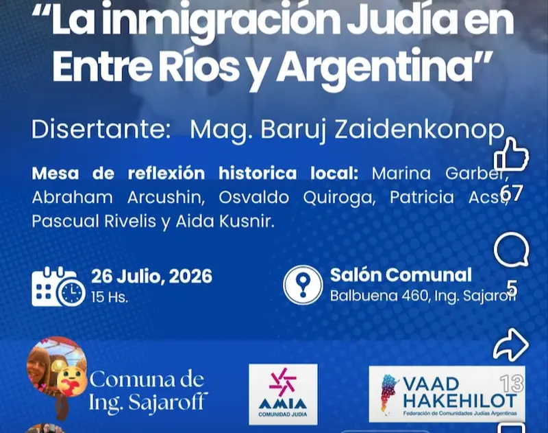 Conversatorio Inmigración Judía en Argentina y Entre Ríos