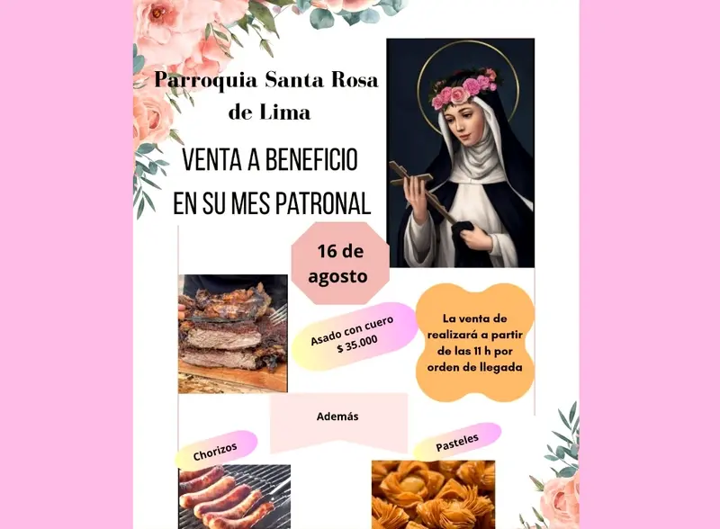 Parroquia Santa Rosa Villaguay prepara el m�s rico asado con cuero