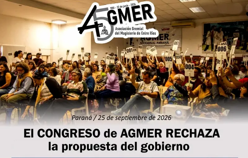 El Congreso de AGMER RECHAZA la propuesta del gobierno