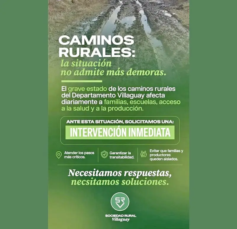Sociedad Rural Villaguay: La situaci�n de nuestros caminos rurales no admite m�s demoras