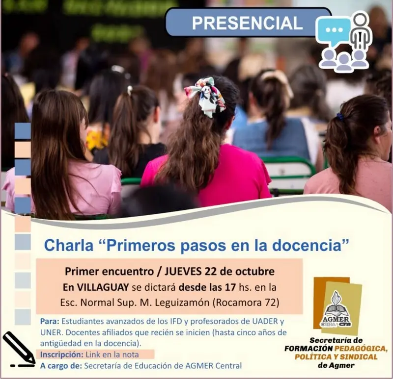 Se realizar� en Villaguay la charla Primeros pasos en la docencia