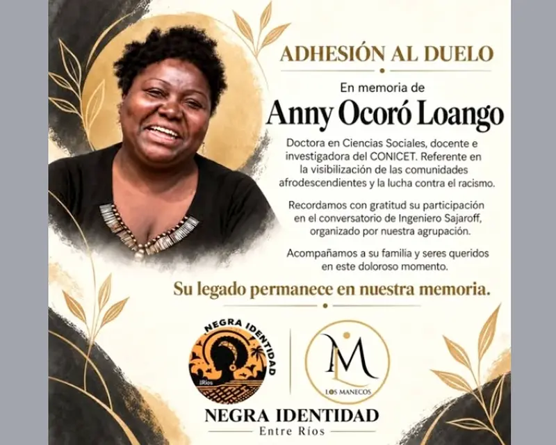 Desde Negra Identidad despidieron a la Dra. Anny Ocor� Loango