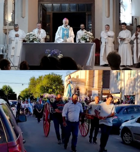 Conmovedora procesin y misa patronal en el jubileo de parroquia Inmaculada Concepcin de Villaguay