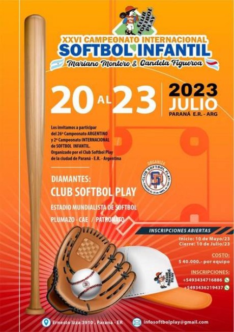 Campeonato internacional softbol infantil Mariano Montero & Candela Figueroa