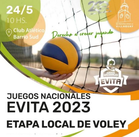 JUEGOS NACIONALES EVITA VILLAGUAY: Habr voley en Barrio Sud